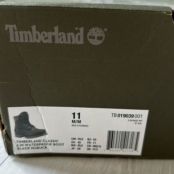 TIMBERLAND® PREMIUM 6-INCH WATERPROOF‎ WOMENS BOOTS BLACK 11M NWT IN BOX - Picture 10 of 14